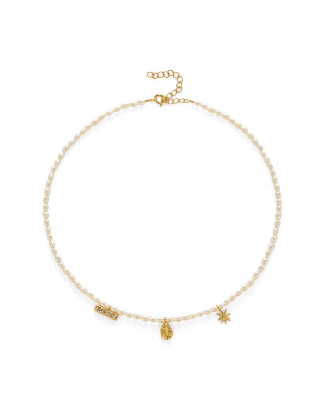 Zircon Natural Pearl Beaded Choker Necklace