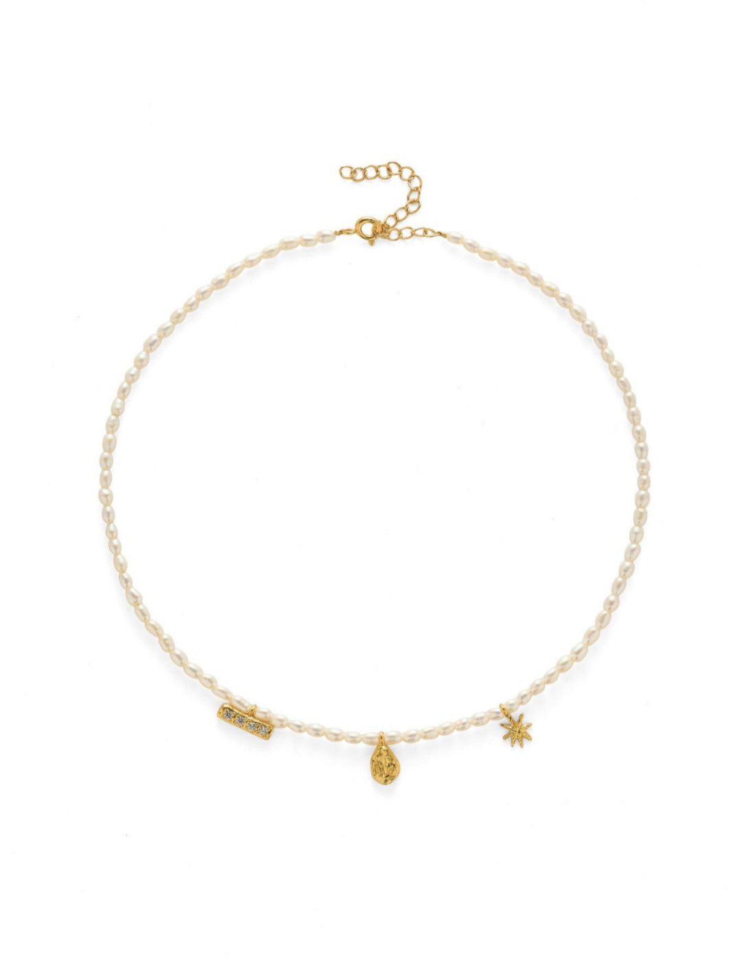 Zircon Natural Pearl Beaded Choker Necklace