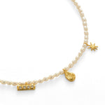 Zircon Natural Pearl Beaded Choker Necklace gembea jewelry