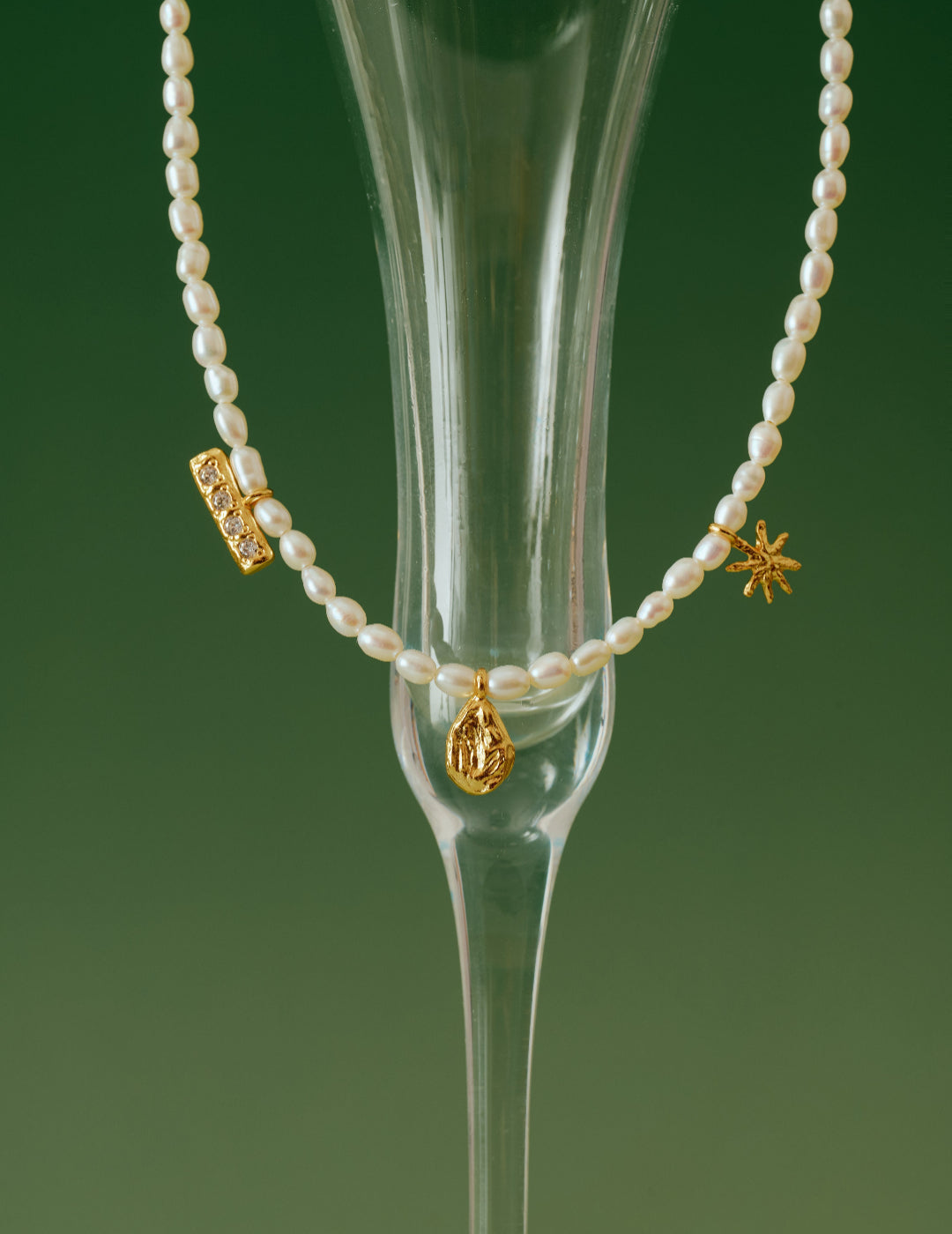 Zircon Natural Pearl Beaded Choker Necklace gembea jewelry