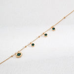Glossy Zircon and Peacock Stone Pendant Necklace Gembea - Gembea Jewelry