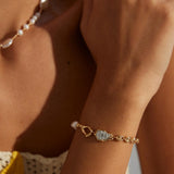 Zircon Pendant 18K Gold Chain Pearl Bracelet Gembea - Gembea Jewelry