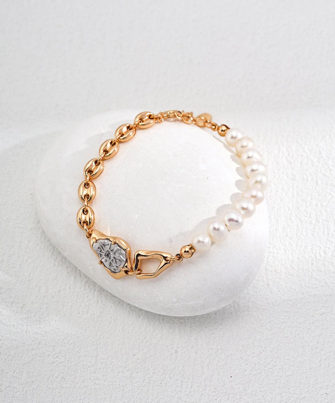 Zircon Pendant 18K Gold Chain Pearl Bracelet Gembea - Gembea Jewelry