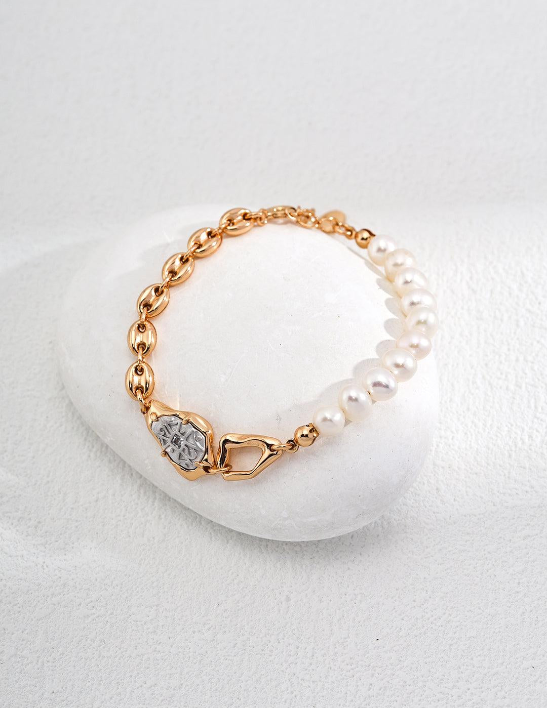 Zircon Pendant 18K Gold Chain Pearl Bracelet Gembea - Gembea Jewelry
