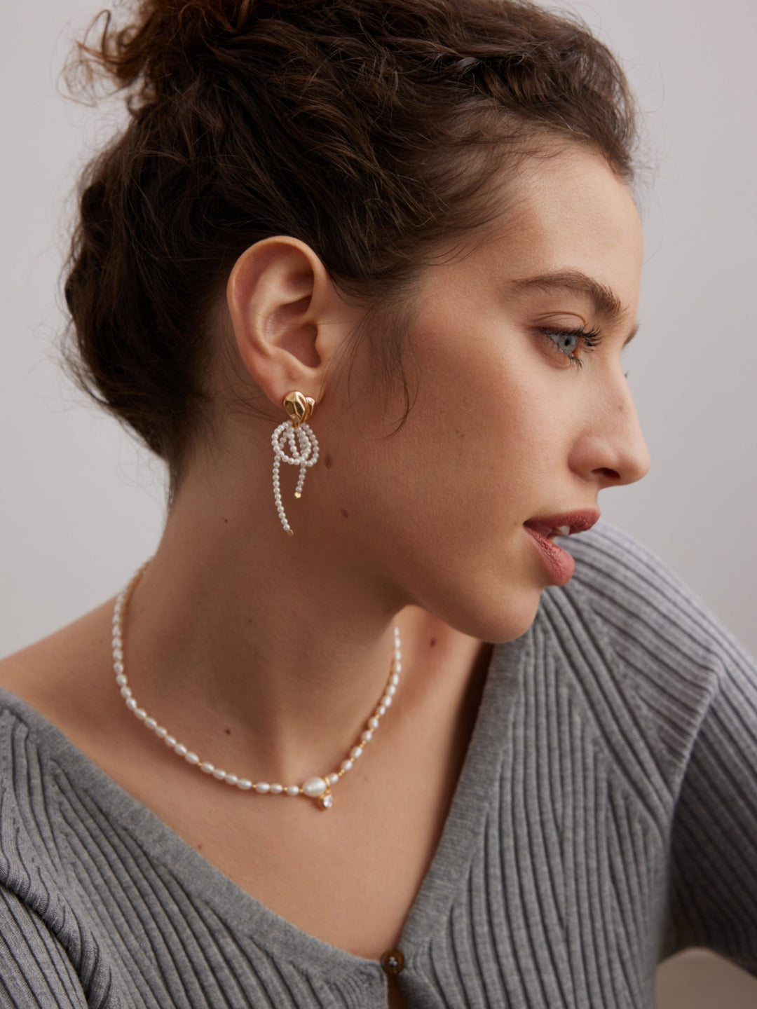 Zircon Pendant Pearl Necklace