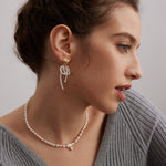 Zircon Pendant Pearl Necklace