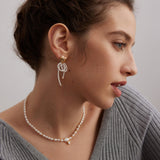 Zircon Pendant Pearl Necklace