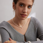 Zircon Pendant Pearl Necklace