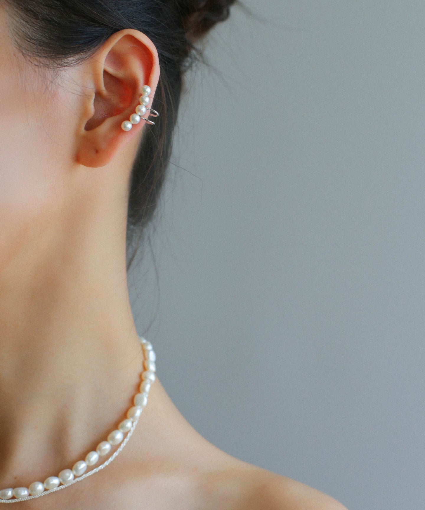 Balance Beam Freshwater Pearl Single Ear Clip gembea jewelry