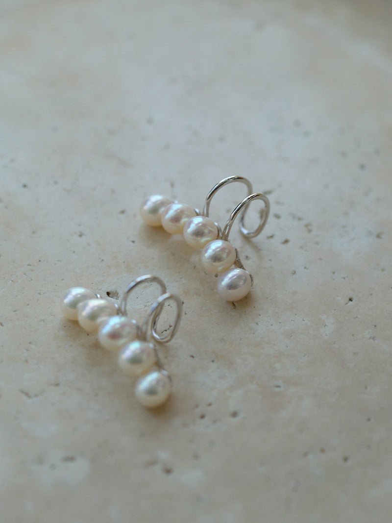 Balance Beam Freshwater Pearl Single Ear Clip gembea jewelry