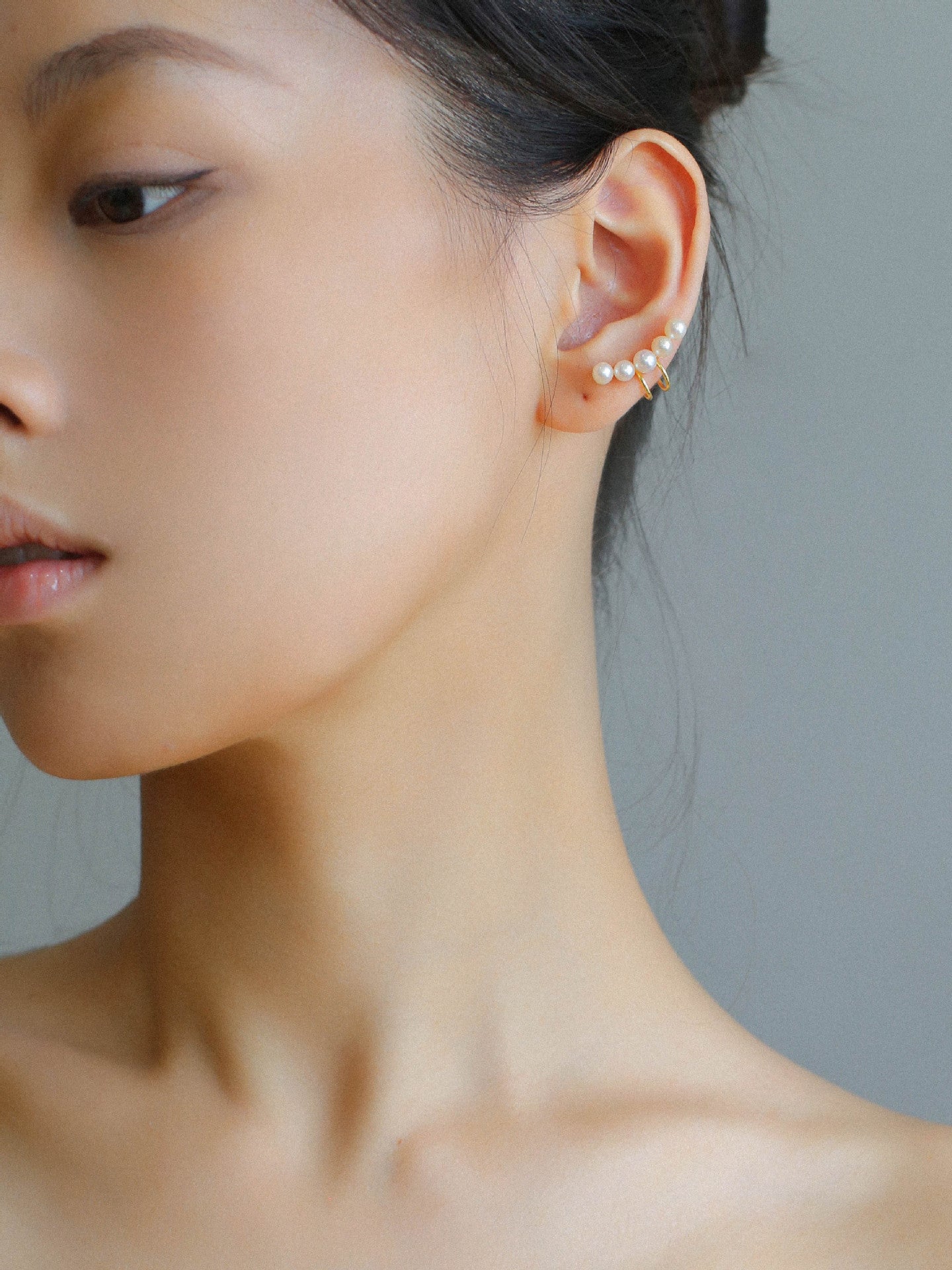 Balance Beam Freshwater Pearl Single Ear Clip gembea jewelry