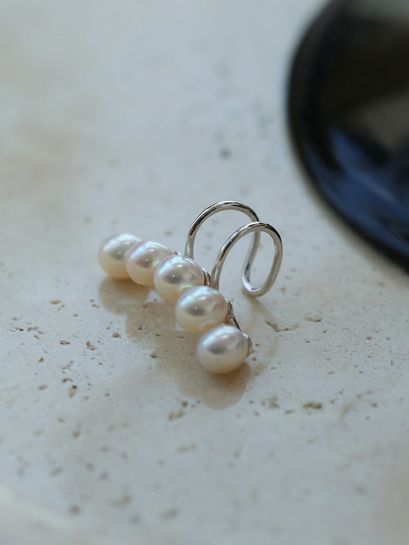 Balance Beam Freshwater Pearl Single Ear Clip gembea jewelry