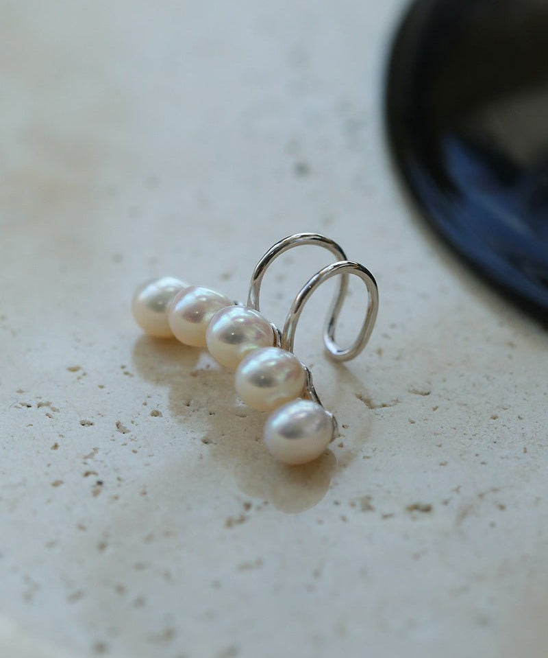 Balance Beam Freshwater Pearl Single Ear Clip gembea jewelry