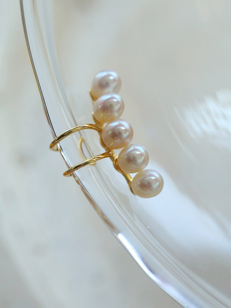 Balance Beam Freshwater Pearl Single Ear Clip gembea jewelry