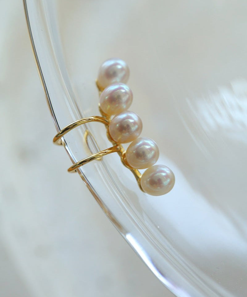 Balance Beam Freshwater Pearl Single Ear Clip gembea jewelry