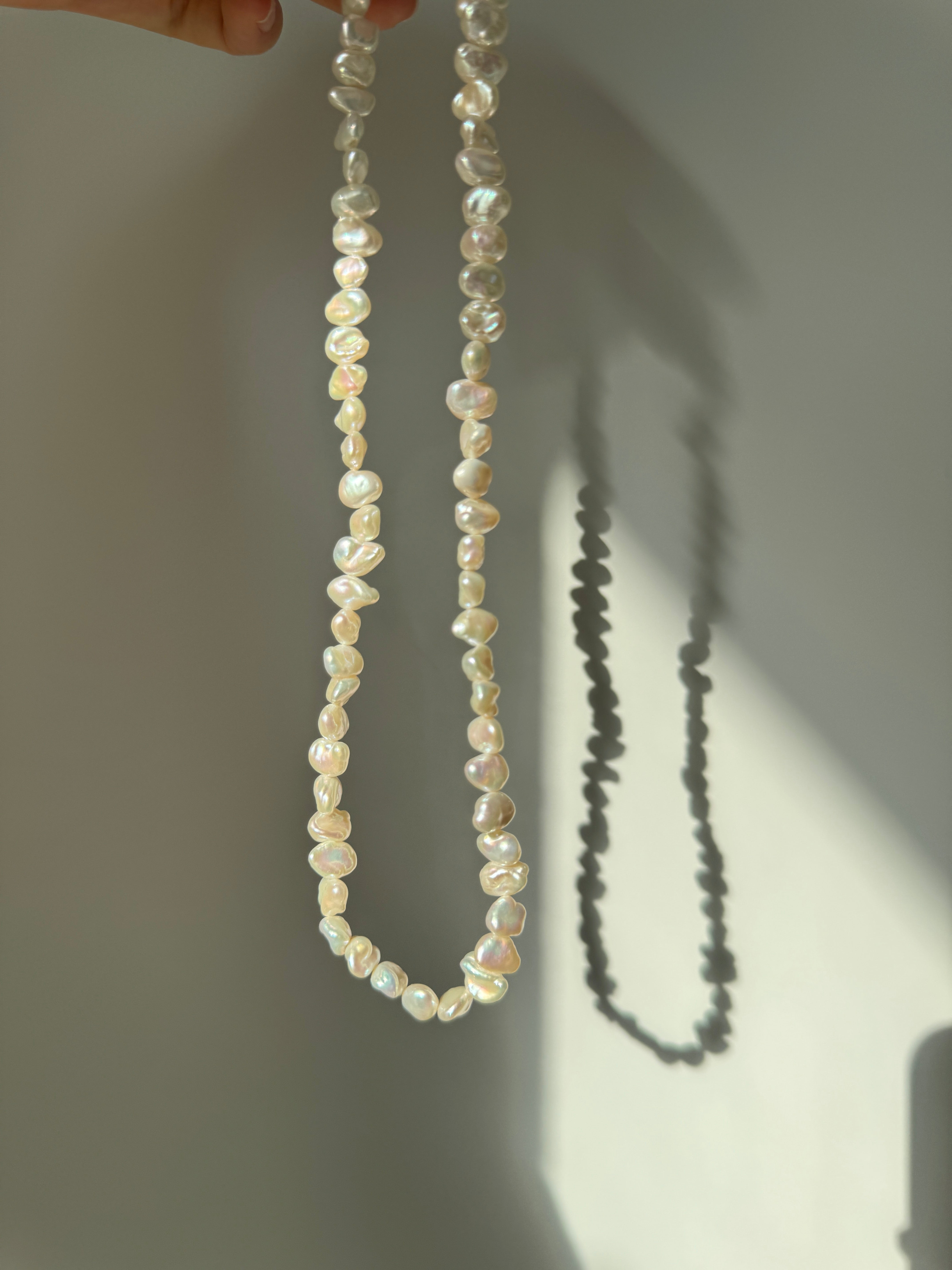 Irregular Baroque Pearl Beaded Necklace gembea jewelry