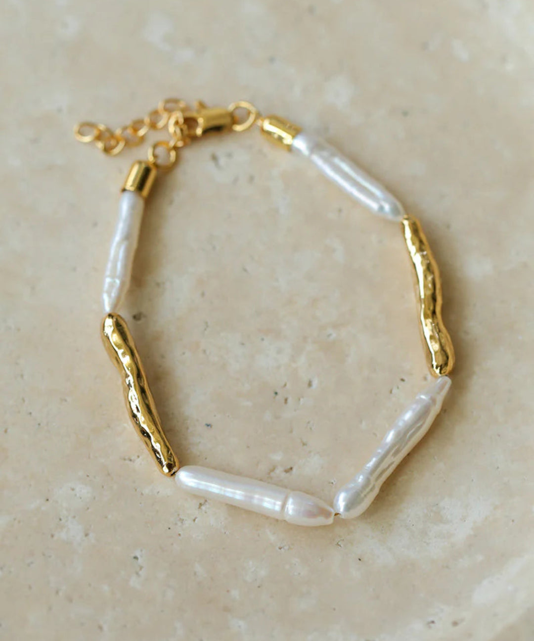 Simple Toothpick Real Baroque Pearl Bracelet gembea jewelry