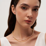 Double-layer Mini Baroque Pearl Chain Necklace gembea jewelry