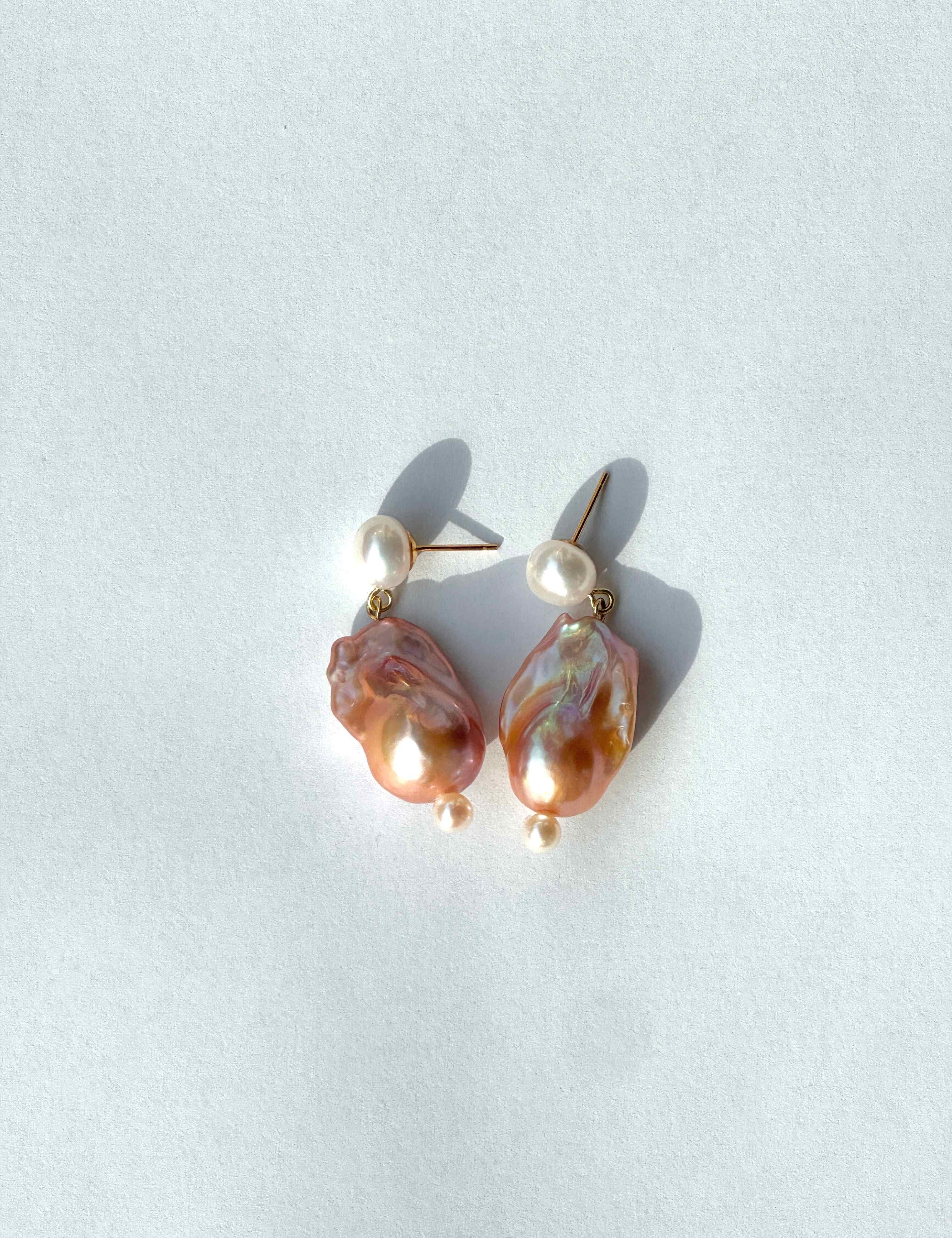 Colorful Baroque Pearl Drop Earrings gembea jewelry