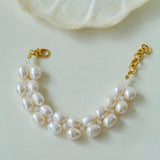 Double Natural Freshwater Baroque Pearl Bracelet