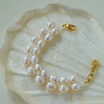 Double Natural Freshwater Baroque Pearl Bracelet