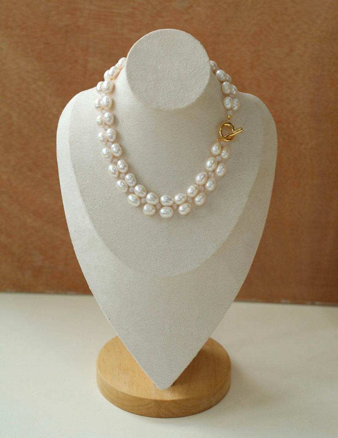 Double Baroque Pearl Collarbone Choker Necklaces