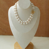 Double Baroque Pearl Collarbone Choker Necklaces