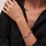 Bean Pod Black Agate Pearl Beaded Bracelet gembea jewelry