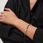 Bean Pod Black Agate Pearl Beaded Bracelet gembea jewelry