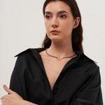 Bean Pod Black Agate Pearl Beaded Bracelet gembea jewelry