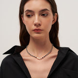 Bean Pod Black Agate Pearl Beaded Necklace gembea jewelry