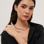 Bean Pod Black Agate Pearl Beaded Bracelet gembea jewelry