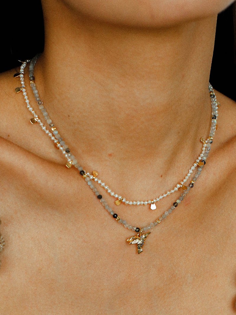 Beach Colorful Natural Stone Beaded Necklace Gembea jewelry