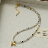 Beach Colorful Natural Stone Beaded Necklace Gembea jewelry