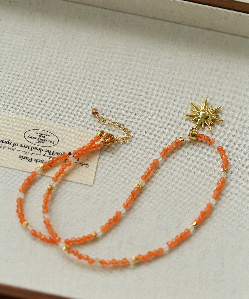 Beach Colorful Natural Stone Beaded Necklace Gembea jewelry