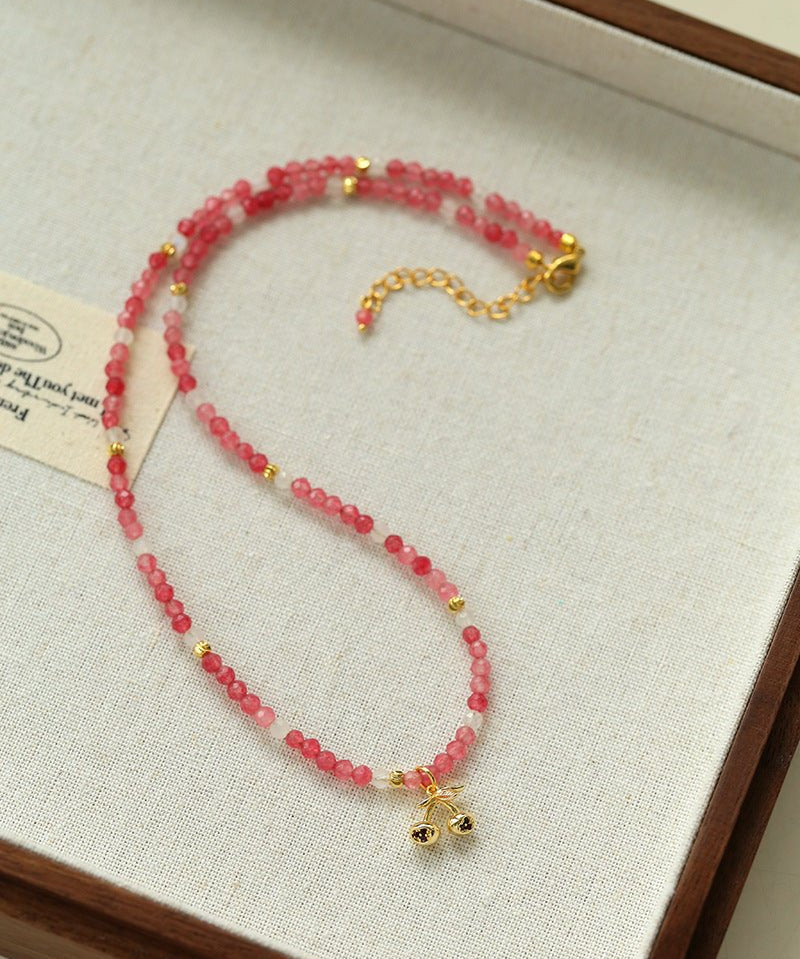 Beach Colorful Natural Stone Beaded Necklace Gembea jewelry