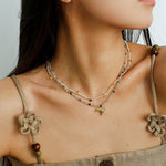 Beach Colorful Natural Stone Beaded Necklace Gembea jewelry