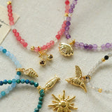 Beach Colorful Natural Stone Beaded Necklace Gembea jewelry