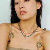 Beach Colorful Natural Stone Beaded Necklace Gembea jewelry