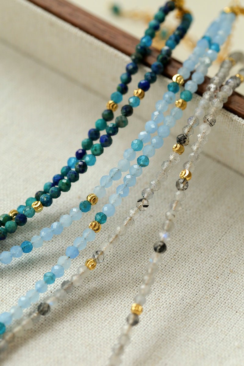 Beach Colorful Natural Stone Beaded Necklace Gembea jewelry