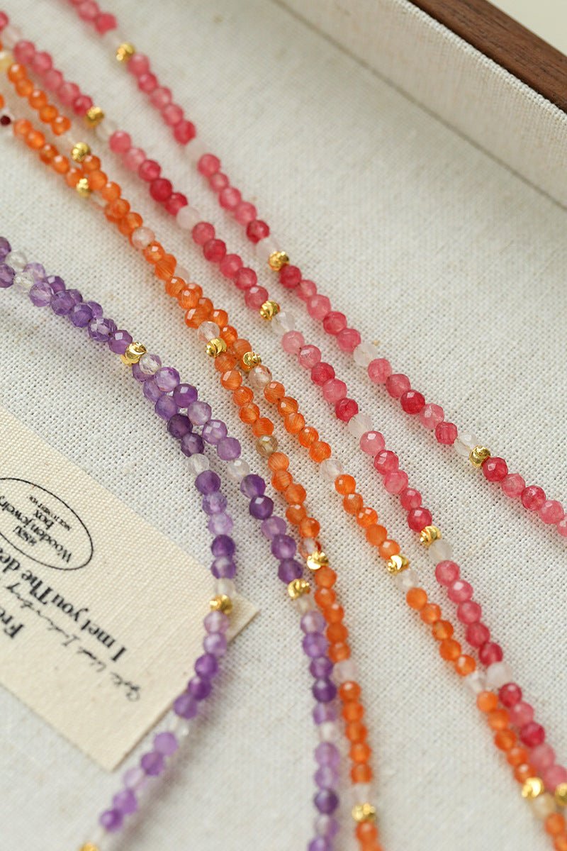 Beach Colorful Natural Stone Beaded Necklace Gembea jewelry