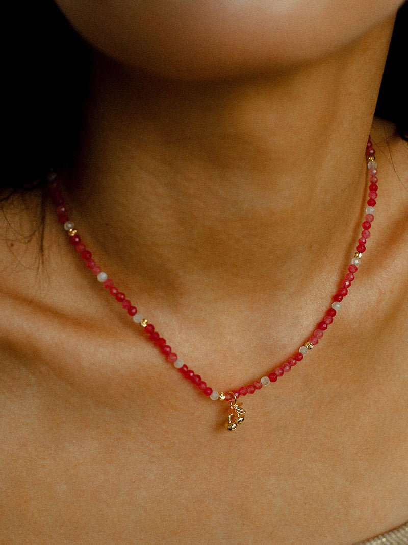 Beach Colorful Natural Stone Beaded Necklace Gembea jewelry