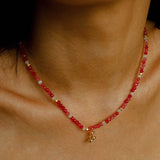 Beach Colorful Natural Stone Beaded Necklace Gembea jewelry