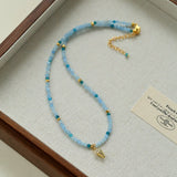 Beach Colorful Natural Stone Beaded Necklace Gembea jewelry
