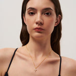 Cross Freshwater Pearl Pendant Chain Necklace gembea jewelry