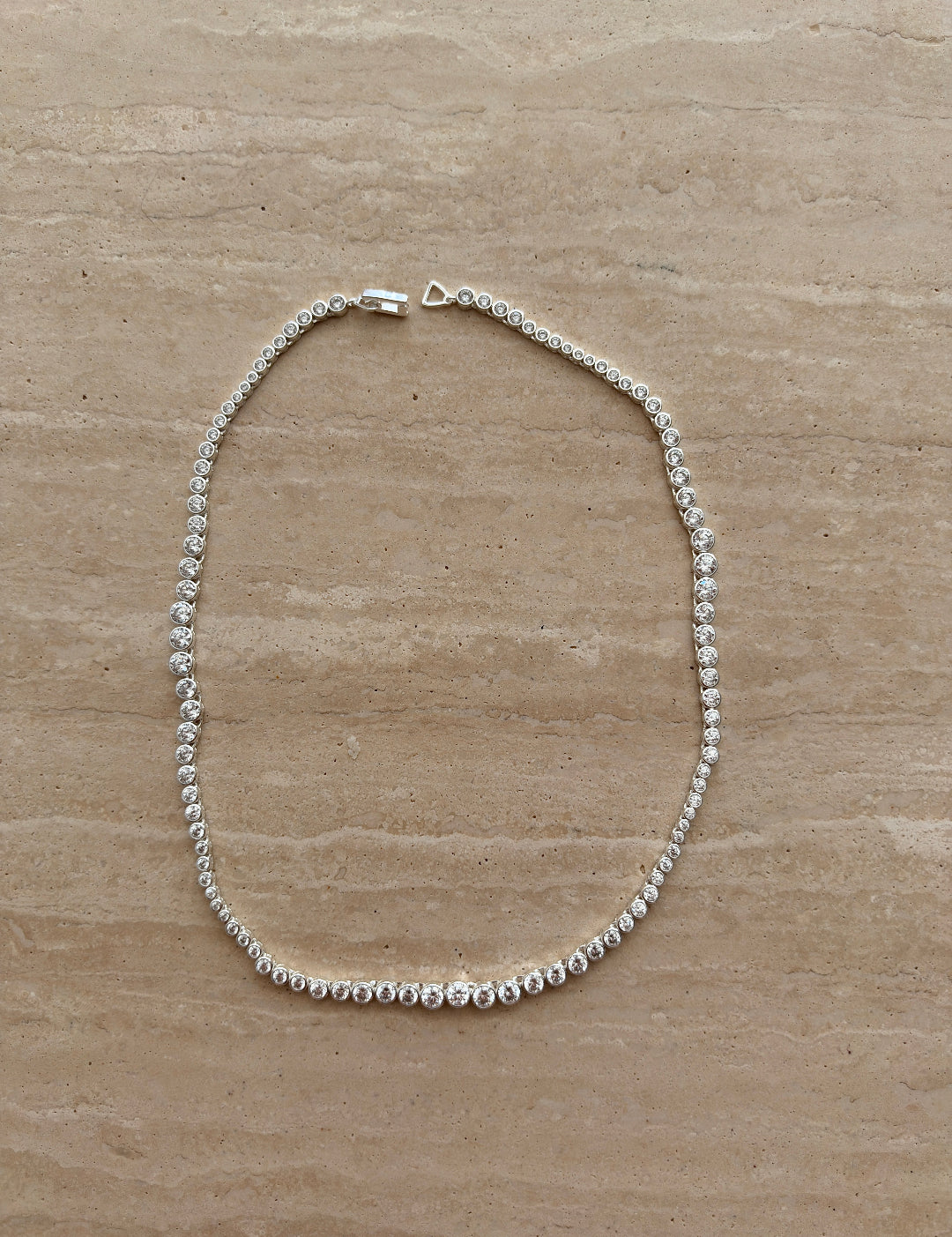 Lueur Bubble Cubic Zircon Necklace-Silver gembea jewelry