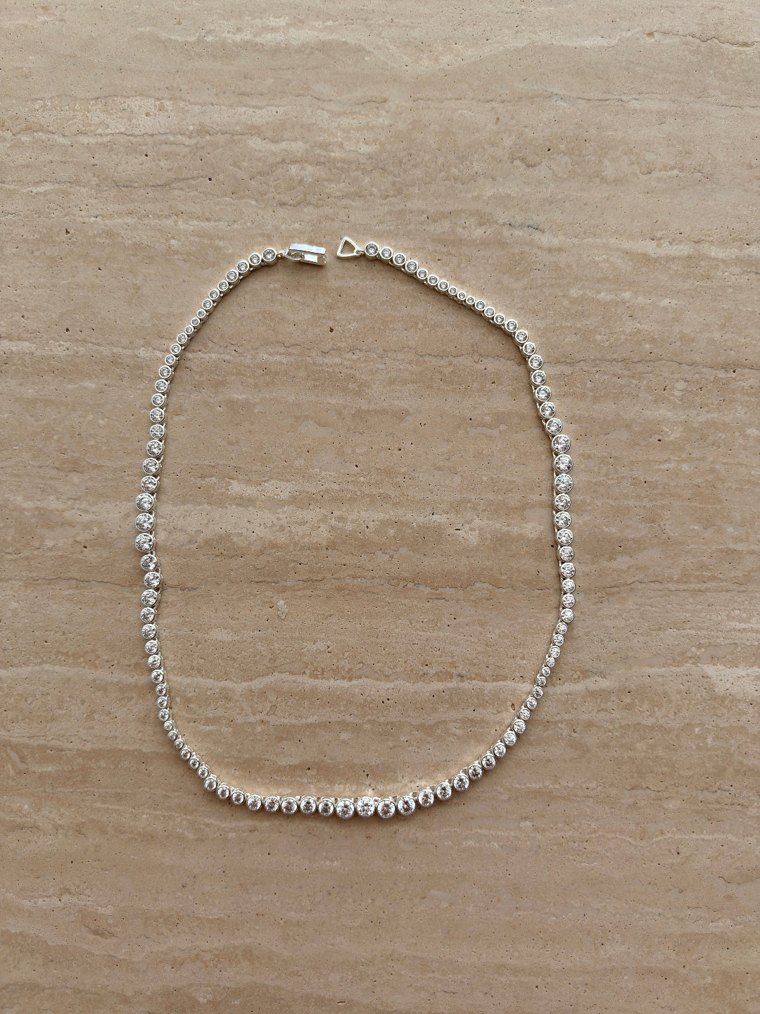 Lueur Bubble Cubic Zircon Necklace-Silver gembea jewelry