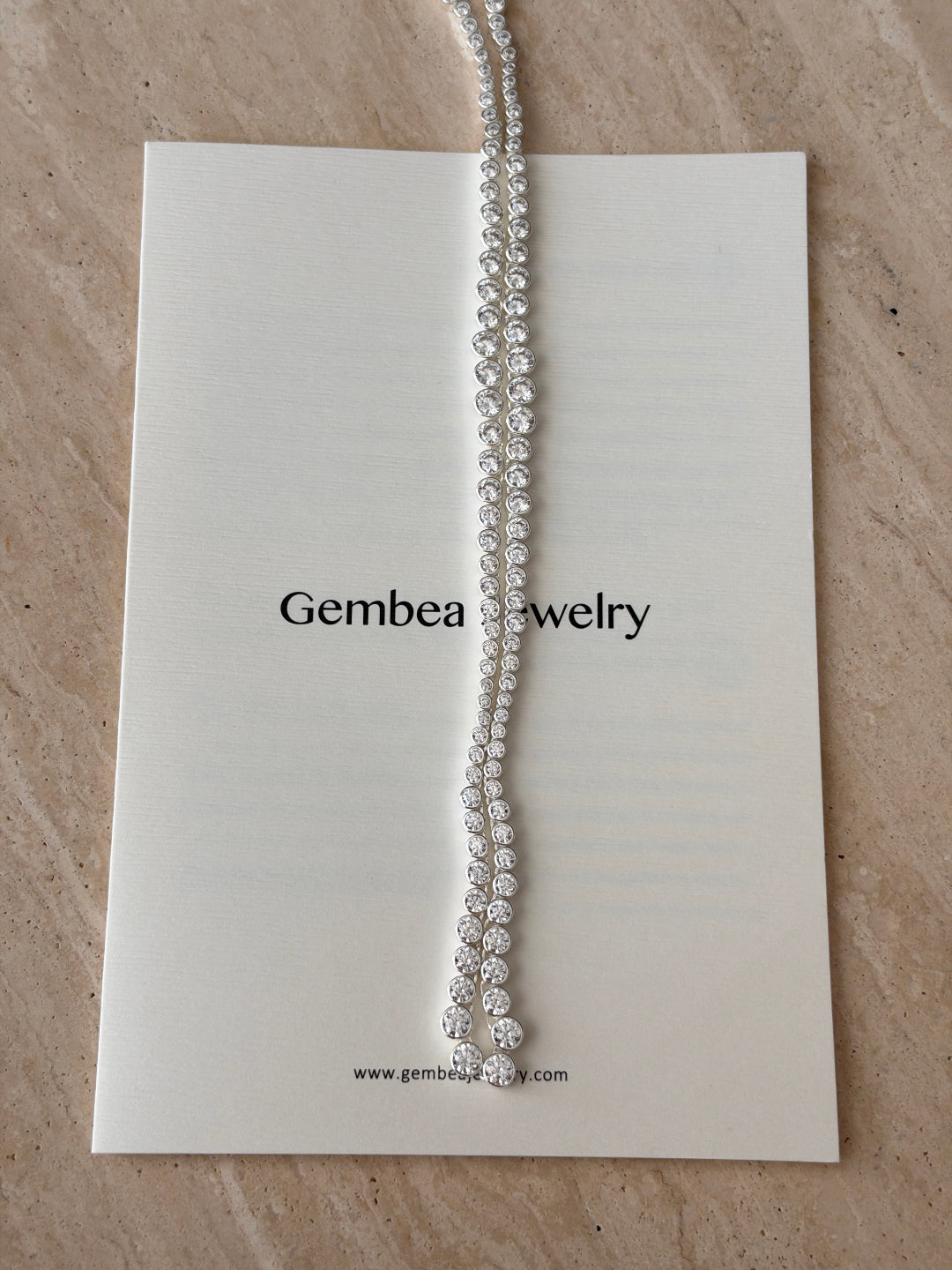 Lueur Bubble Cubic Zircon Necklace-Silver gembea jewelry