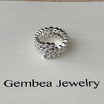 Lueur Bubble Three Layers Cubic Zircon Ring-Silver gembea jewelry