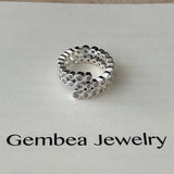 Lueur Bubble Three Layers Cubic Zircon Ring-Silver gembea jewelry